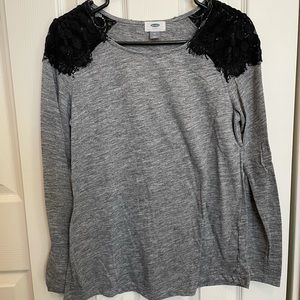 Old Navy long sleeve tee with lace accent